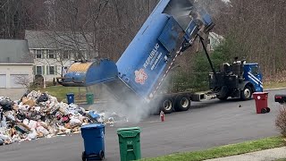 Video of The Week Fire in Waste Prompts Garbage Truck to Dump Its Contents [upl. by Ardena]