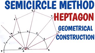 How to Draw a heptagon using semicircle method [upl. by Hairej]