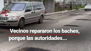 HARTOS DE LOS BACHES HICIERON LA quotVAQUITAquot  No soportaron más el mal estado de las vialidades [upl. by Ainomar220]