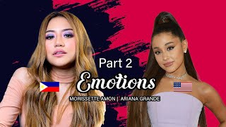 Morissette Amon amp Ariana Grande  Emotions Part 2 Cover Reaction [upl. by Yrannav296]