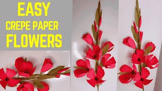 Crepe Paper Flowers Making Tutorial  Easy DIY Paper Flowers [upl. by Hamlen]