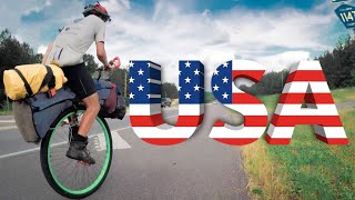 Unicycling Across America  Ed Pratt in Alabama USA 🇺🇸 [upl. by Nahtan]