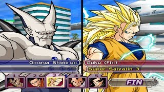 DBZ Budokai Tenkaichi 3  Omega Shenron VS Majub Ultimate Gohan Goku SSJ3 Vegeta SSJ4 Goku SSJ4 [upl. by Besnard]