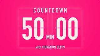 50 Minutes Countdown Flip Clock Timer  Vibration Beep 💓 [upl. by Netsruk]