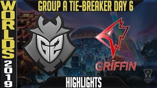 G2 vs GRF Highlights TIEBREAKER  S9 Worlds 2019 Group A Day 6  G2 Esports vs Griffin [upl. by Adlez775]