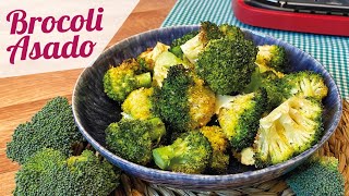 BROCOLI EN FREIDORA DE AIRE 🥦 Brócoli asado crujiente  SALUDABLE [upl. by Chernow981]