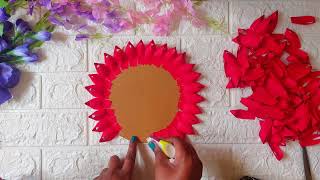 Decorative wall hanging craft using A4 sheetsHandmade paper flower craft [upl. by Aydan]