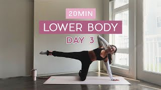 Day 3  1 Month Pilates Plan  20MIN thigh amp booty Pilates  tone amp lengthen [upl. by Ndnarb844]