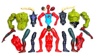 assemble toys spider hoodie jacket vs hulk smash vs hawkeyes vs red spiderman superhero [upl. by Kohn]