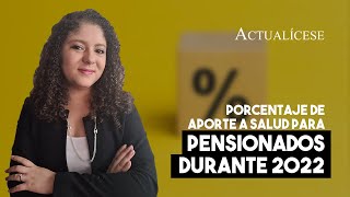 Porcentaje de aporte a salud para pensionados durante 2022 [upl. by Columba]