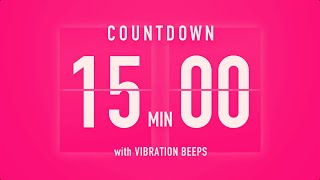 15 Minutes Countdown Flip Clock Timer  Vibration Beep 💓 [upl. by Druci697]