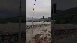 Flooding in VallonPontdArc Ardèche France AuvergneRhôneAlpes 17102024 [upl. by Aneetsirk]