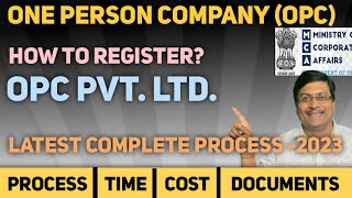 How to Register One Person Company  How to Register OPC  Pvt Ltd OPC  OPC  Company Registration [upl. by Alley115]