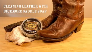 Cleaning Leather Boots With Bickmore Saddle Soap [upl. by Theresina]