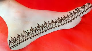 Pairon Ki Mehandi Ka Design  Pair Ki Mehandi  Pero Ki Mehndi Ke Design  Foot Mehndi Design Simple [upl. by Oinafipe]