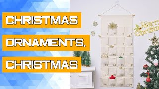 Christmas Ornaments Christmas Advent Calendar Canvas Bronzing Number Wall Calendar 24 Pockets [upl. by Lazarus]