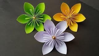 DIY How to Make Kusudama Paper Flower Easy Origami Kusudama Flower For Bigginers [upl. by Frolick]