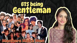 BTS being Gentleman Reaction  Helping and protecting females  syu nael [upl. by Nesnaj]