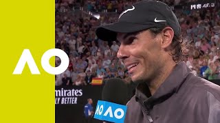 Rafael Nadal oncourt interview SF  Australian Open 2019 [upl. by Drucilla562]