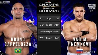 BRUNO CAPPELOZZA VS VADIM NEMKOV FULL FIGHT  CHAMPS VS CHAMPS [upl. by Ecinad]