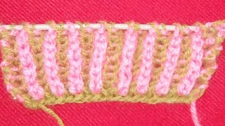 Tuto le point de brioche au tricot à 2 couleursle point fausses côtes anglaises bicolore au tricot [upl. by Elohcan533]