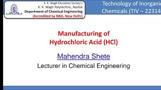 Manufacturing of Hydrochloric Acid HCl [upl. by Fisa]