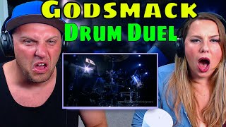 Reaction To Godsmack Drum Duel HD  THE WOLF HUNTERZ REACTIONS [upl. by Kora445]