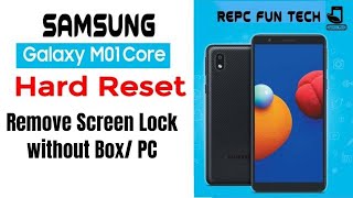 Samsung M01 Core Hard reset  smm013f Pattern unlock without pc [upl. by Kilah462]