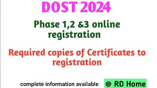 DOST 202425 Notification Degree online Admissions may 2024 required documents to registration [upl. by Timothy]