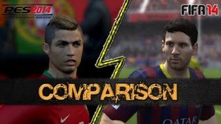 PES 2014 vs FIFA 14  Comparison  Vergleich FaceGameplay [upl. by Gillman]