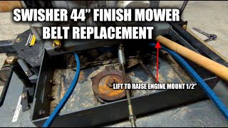 Swisher 44 Inch Finish Mower Belt Replacement  Removal and Installation Detailed [upl. by Drape]