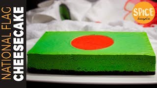 নো বেইক চীজকেক  Bangladeshi Flag Cake No Bake CheesecakeCheesecake [upl. by Kyte]