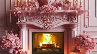 Elegant Pink Fireplace Ambience 🩷fireplace sounds [upl. by Bashuk]