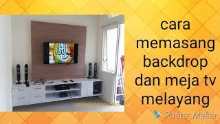 Cara memasang backdrop tv dan meja tv melayang [upl. by Atkins]