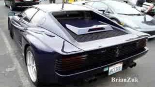 Koenig Bodied Ferrari Testarossa Twin Turbo Start and Accelerate [upl. by Lonne]