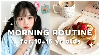 1015 year olds school morning routine  step by step🤍 [upl. by Lathan]