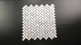 Herringbone Pearlized Backsplash Tile for Bathroom and Kitchen [upl. by Eriha]