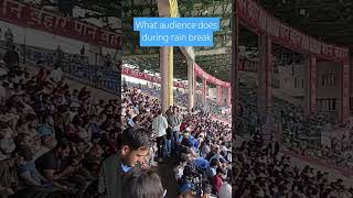 Rain break cricket match  what audience does during break in test cricket match cricket indvsnz [upl. by Enisaj]