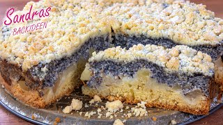 Apfelkuchen mit Pudding Mohn und Streusel  winterliches Rezept [upl. by Akzseinga]