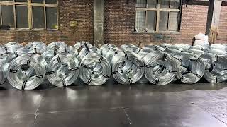 hot dipped galvanized wire coil factory production for export wirefactory galvanizedwire [upl. by Alfi278]