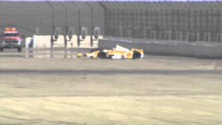 Ryan HunterReay Crashes During Testing at Auto Club Speedway [upl. by Htebazileyram]