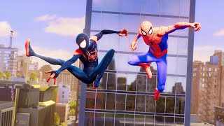 SpiderMan into SpiderVerse suits in Marvel SpiderMan 2 [upl. by Doralynne]