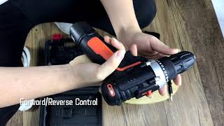 12V Cordless Drill Driver Use Instruction Guide  Yimaler Drill Driver Set with Built in Battery [upl. by Kurland]