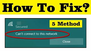 5 Way to fix Cant Connect To This Network Problem In Windows 1011 in Hindi [upl. by Cordi283]