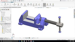 Modelling and motion study of machine vice using solid works [upl. by Metcalf]