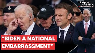 quotConfusedquot Biden Makes Gaffes at DDay Event Sparks Meme Fest  Firstpost America [upl. by Elohcim]