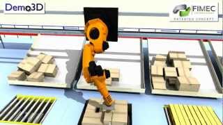 Demo3D FIMEC Technologies Robotic Palletizer [upl. by Vigen868]