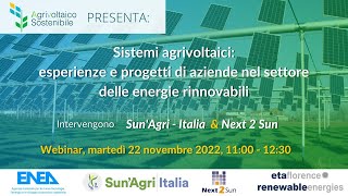 Sistemi agrivoltaici esperienze e progetti di aziende nel settore delle energie rinnovabili [upl. by Mata]