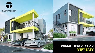 TWINMOTION 202322  EXTERIOR RENDER  VERY EASY  PATH TRACER [upl. by Ennaeiluj166]