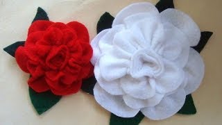 FELT FABRIC FLOWERS  5 by carlitto how to diy [upl. by Haakon565]